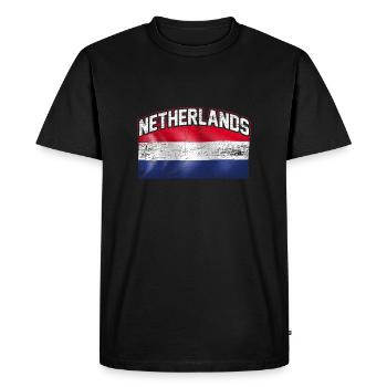 Drapeau néerlandais - T-shirt Premium bio Homme - noir - Devant - Nico (187cm)