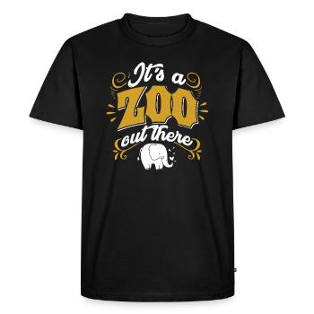 Zoo Zoo Zoologie animale Zoo Gardien des animaux - T-shirt Premium bio Homme - noir - Devant - Nico (187cm)