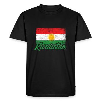 Drapeau du Kurdistan - T-shirt Premium bio Homme - noir - Devant - Nico (187cm)