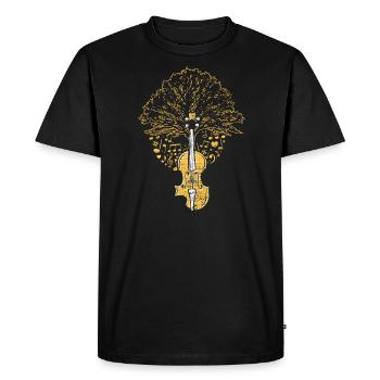 Violon musique cadeau arbre violon musicien - T-shirt Premium bio Homme - noir - Devant - Nico (187cm)