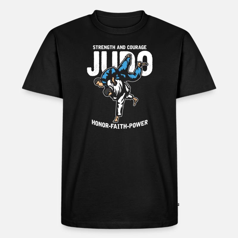 Judo - Männer Premium Bio T-Shirt - Schwarz