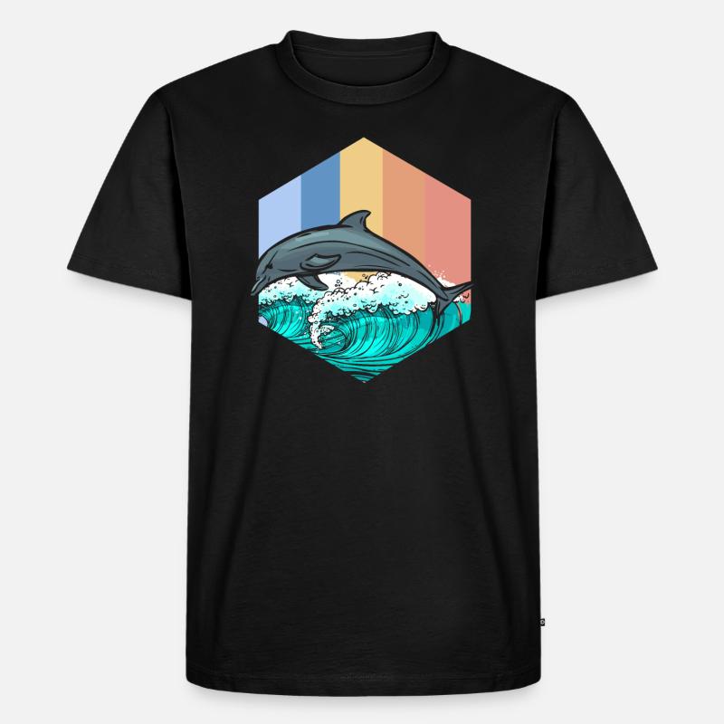 Delfin - Männer Premium Bio T-Shirt - Schwarz