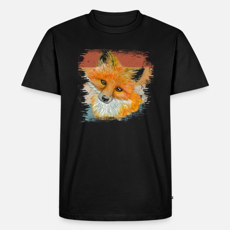 Fuchs - Männer Premium Bio T-Shirt - Schwarz