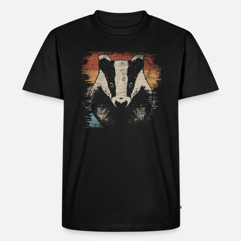 Dachs - Männer Premium Bio T-Shirt - Schwarz
