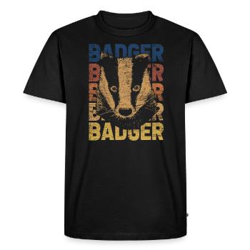 blaireau - T-shirt Premium bio Homme - noir - Devant - Nico (187cm)