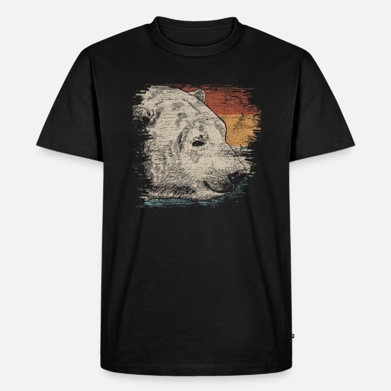 Eisbär - Männer Premium Bio T-Shirt - Schwarz