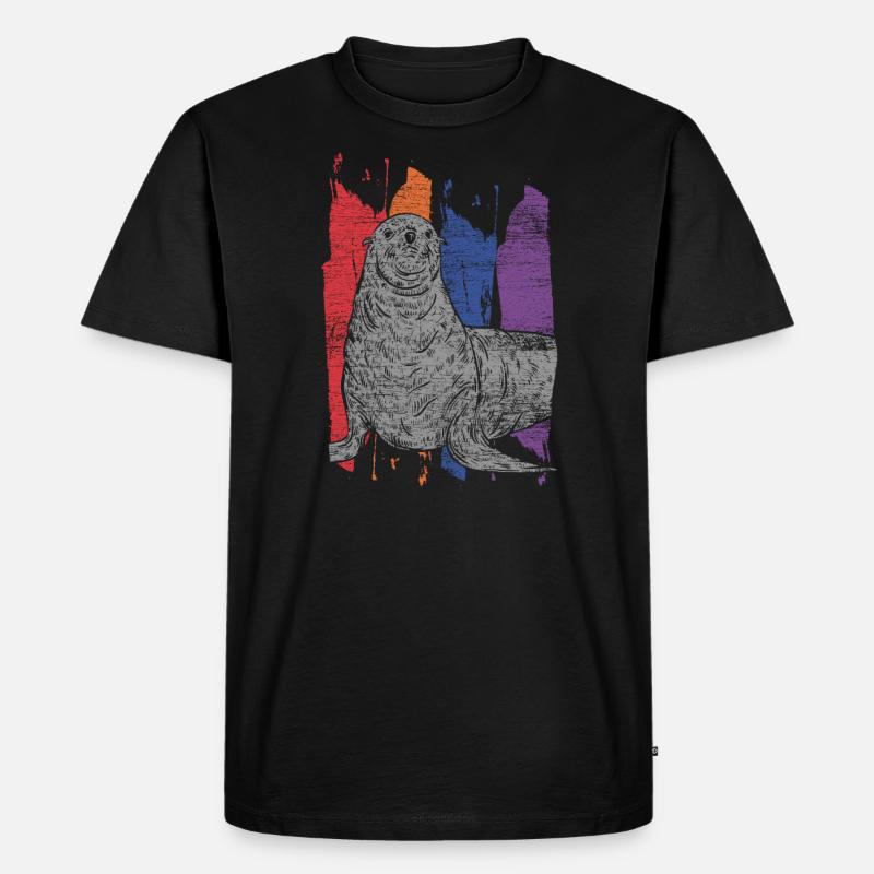 Robbe - Männer Premium Bio T-Shirt - Schwarz