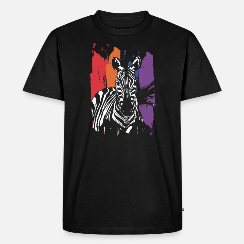 Zebra - Männer Premium Bio T-Shirt - Schwarz