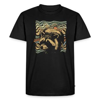 Raton laveur raton laveur - T-shirt Premium bio Homme - noir - Devant - Nico (187cm)