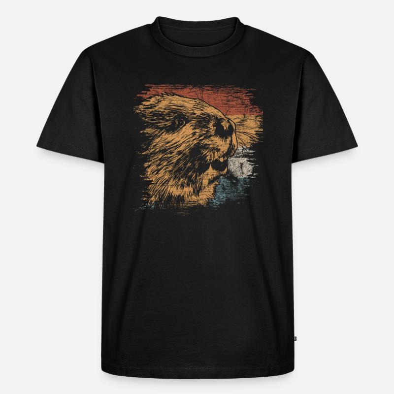 Biber - Männer Premium Bio T-Shirt - Schwarz