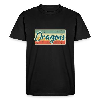 Dragon mythology fairy myth mythical creatures gift - Men's Premium Organic T-Shirt - black - Front - Nico (187cm)