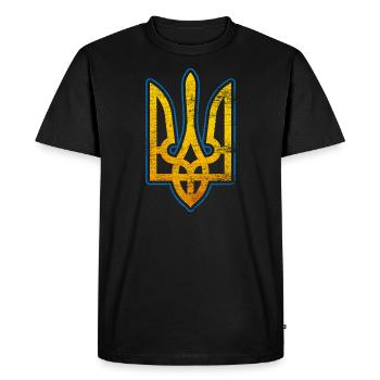 Ukraine - Men's Premium Organic T-Shirt - black - Front - Nico (187cm)