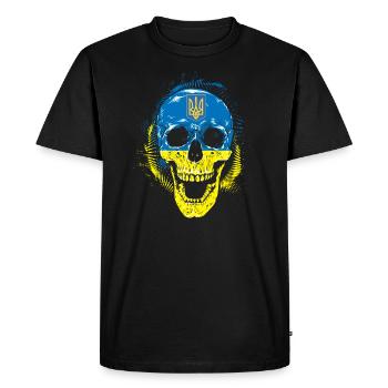 Ukraine Kiev Maidan country gift nation skull - Men's Premium Organic T-Shirt - black - Front - Nico (187cm)