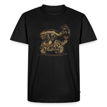 Putois et tortue - T-shirt Premium bio Homme - noir - Devant - Nico (187cm)