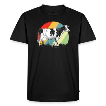 Vache - T-shirt Premium bio Homme - noir - Devant - Nico (187cm)