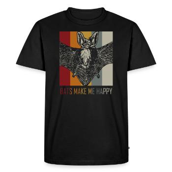 Chauve-souris animal préféré - T-shirt Premium bio Homme - noir - Devant - Nico (187cm)
