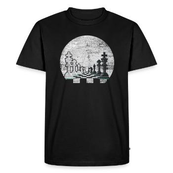 Échecs en échecs lune d’échecs jeu d’échecs - T-shirt Premium bio Homme - noir - Devant - Nico (187cm)
