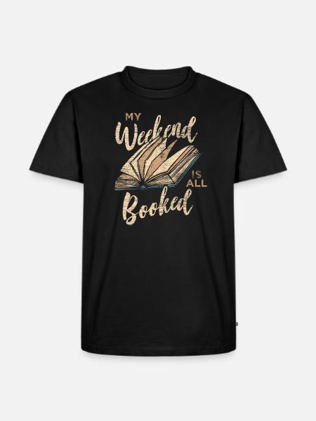 Book books read weekend gift - Men's Premium Organic T-Shirt - black