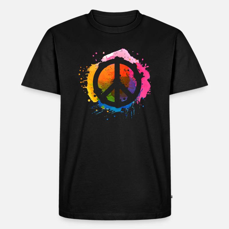Peacezeichen - Männer Premium Bio T-Shirt - Schwarz