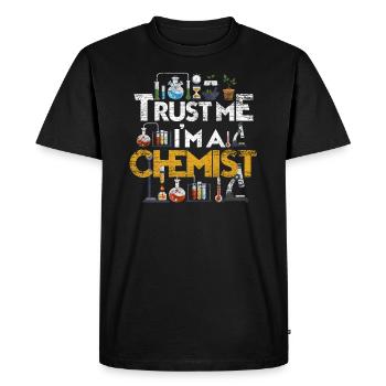 Chimie Chimiste Science Naturelle Cadeau - T-shirt Premium bio Homme - noir - Devant - Nico (187cm)