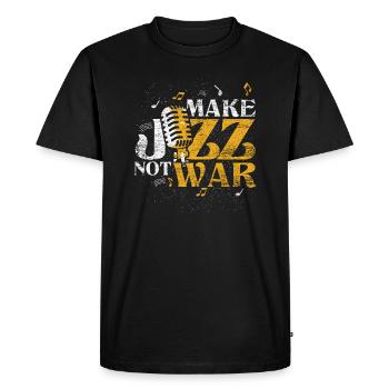 Faites du jazz pas la guerre - T-shirt Premium bio Homme - noir - Devant - Nico (187cm)