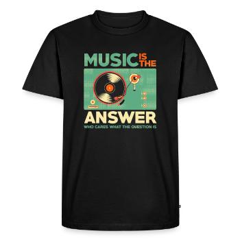 La musique est la réponse - T-shirt Premium bio Homme - noir - Devant - Nico (187cm)