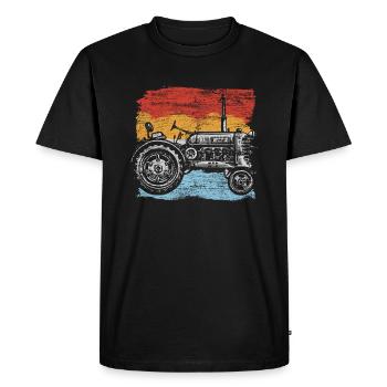 Agriculteur tracteur fermier cadeau - T-shirt Premium bio Homme - noir - Devant - Nico (187cm)
