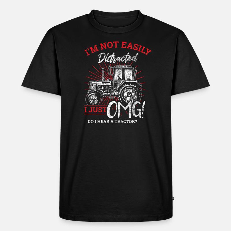 Traktor - Männer Premium Bio T-Shirt - Schwarz