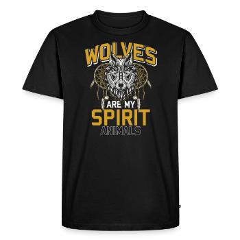 Loup Spirit Spirit Pack Pack Hurlement Lune - T-shirt Premium bio Homme - noir - Devant - Nico (187cm)