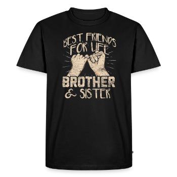 Amis de la fratrie - T-shirt Premium bio Homme - noir - Devant - Nico (187cm)