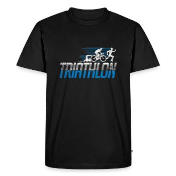 Triathlon - Männer Premium Bio T-Shirt - Schwarz - Vorne - Nico (187cm)