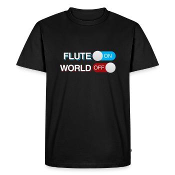 flute - Men's Premium Organic T-Shirt - black - Front - Nico (187cm)