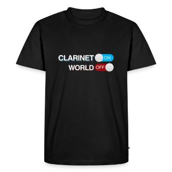 clarinet - Men's Premium Organic T-Shirt - black - Front - Nico (187cm)