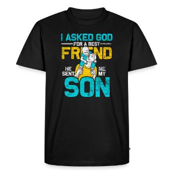 Father son god - Men's Premium Organic T-Shirt - black - Front - Nico (187cm)