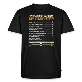 Père fille garçons - T-shirt Premium bio Homme - noir - Devant - Nico (187cm)