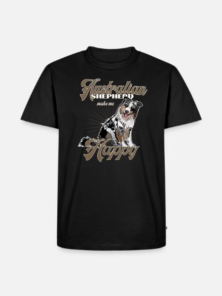 Australian Shepherd make me happy - Men's Premium Organic T-Shirt - black