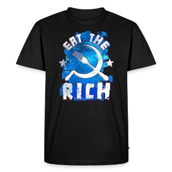 Eat The Rich - Männer Premium Bio T-Shirt - Schwarz - Vorne - Nico (187cm)