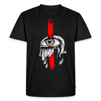 Oeil encré rouge - T-shirt Premium bio Homme - noir - Devant - Nico (187cm)