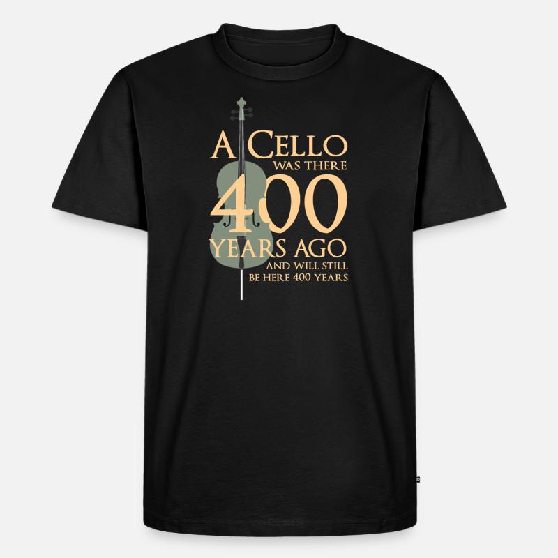 Cello - Männer Premium Bio T-Shirt - Schwarz