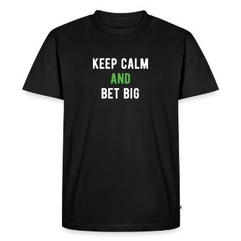 POKER: Restez calme et pariez gros - T-shirt Premium bio Homme - noir - Devant - Nico (187cm)