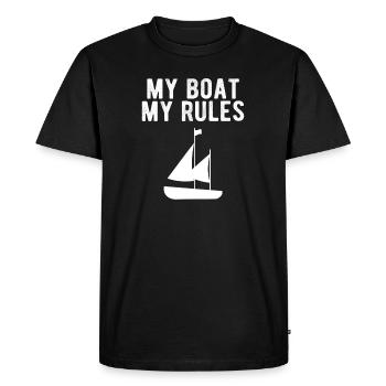 BATEAU: Mon bateau mes règles - T-shirt Premium bio Homme - noir - Devant - Nico (187cm)