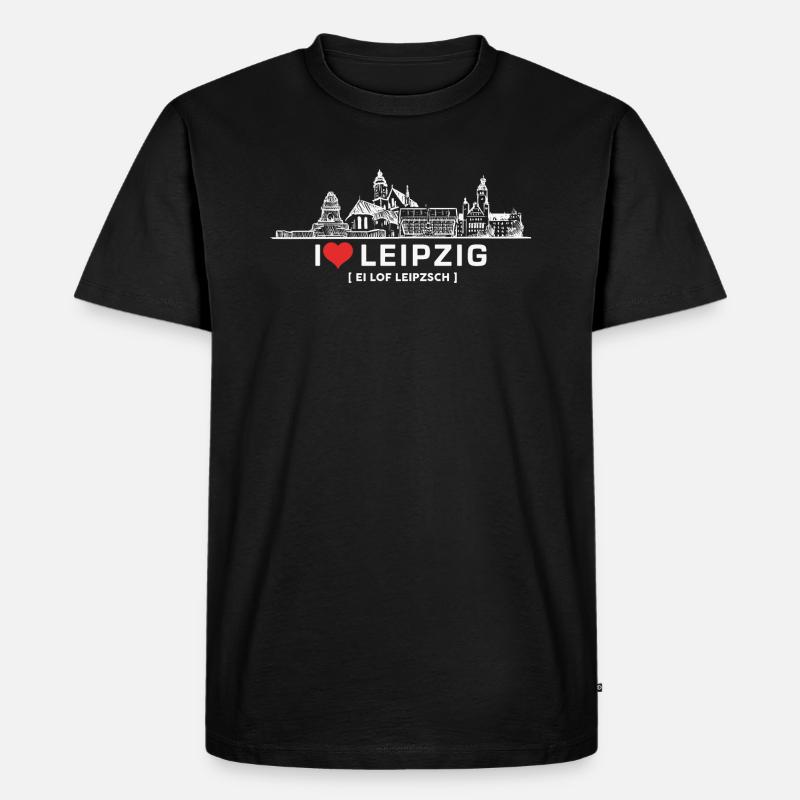 i love leipzig - Männer Premium Bio T-Shirt - Schwarz