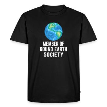 Sarcastic Flat Earth: membre de la Round Earth Society - T-shirt Premium bio Homme - noir - Devant - Nico (187cm)