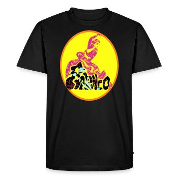 Danseuse florale de flamenco et mot - T-shirt Premium bio Homme - noir - Devant - Nico (187cm)