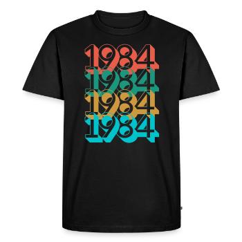 Anniversaire 1984 Retro 1984 né année 1984 - T-shirt Premium bio Homme - noir - Devant - Nico (187cm)