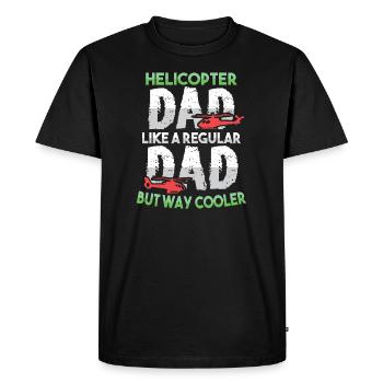 Helicopter Pilot Aviation Helicopter Dad - Men's Premium Organic T-Shirt - black - Front - Nico (187cm)