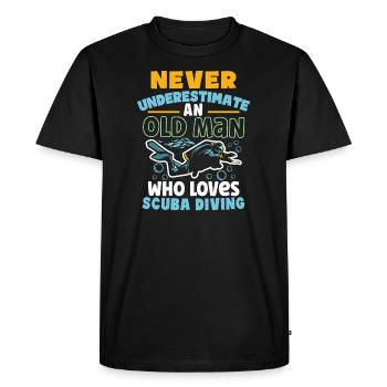 Scuba Diving Scuba Diver Marine Ocean Free Diving - T-shirt Premium bio Homme - noir - Devant - Nico (187cm)