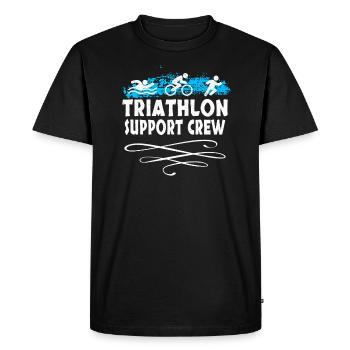 Triathlon Swim Bike Run Triathlete Sport Gift - Men's Premium Organic T-Shirt - black - Front - Nico (187cm)