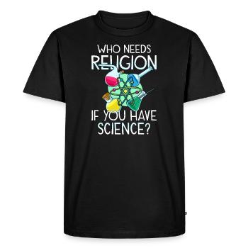 Atheist Atheism Anti Religion Securalism God Sucks - Men's Premium Organic T-Shirt - black - Front - Nico (187cm)