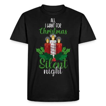 Arbre de Noël d’hiver Rennes - T-shirt Premium bio Homme - noir - Devant - Nico (187cm)